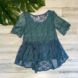 Free People lace peplum blouse